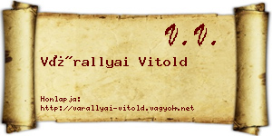 Várallyai Vitold névjegykártya